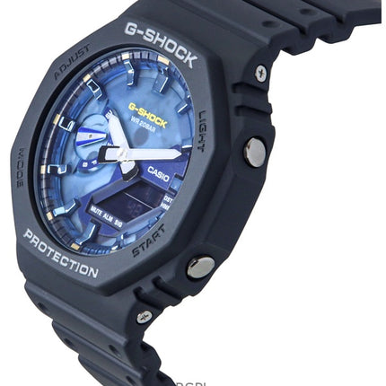 Casio G-Shock Analog Digital Bio-Based Resin Strap Blue Dial Quartz GA-2100AS-2A 200M Men's Watch