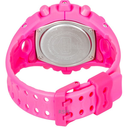 Casio G-Shock Analog Digital Pink Resin Strap Pink Dial Quartz GA-V01-4A 200M Women's Watch