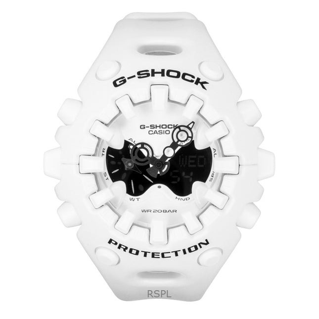 Casio G-Shock Analog Digital White Resin Strap White Dial Quartz GA-V01-7A 200M Men's Watch