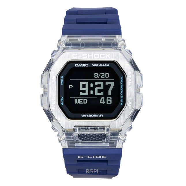Casio G-Shock G-Lide Digital Smartphone Link Blue Resin Strap Quartz GBX-100S-2 200M Unisex Watch