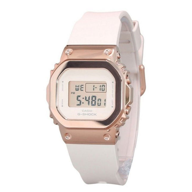 Casio G-Shock Digital Pink Gold Ion Plated Bezel Resin Strap Quartz GM-S5600UPG-4 200M Women's Watch