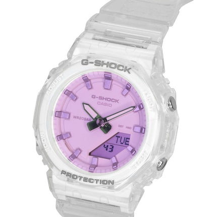 Casio G-Shock Analog Digital Transparent Resin Strap Pink Dial Quartz GMA-P2100SR-7A 200M Women's Watch