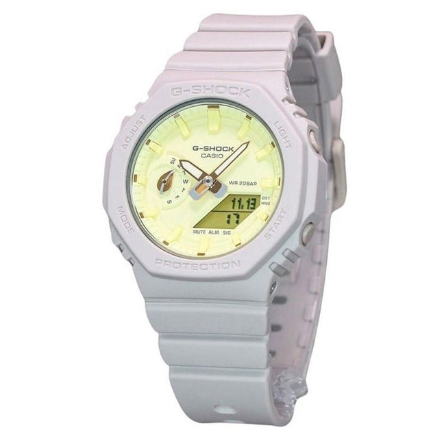 Casio G-Shock Natures Colour Series Analog Digital Yellow Dial Quartz GMA-S2100NC-4A 200M Womens Watch