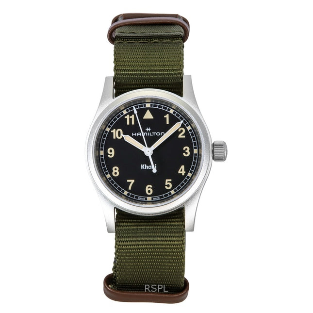 Hamilton Khaki Field Textile Strap Black Dial Quartz H69301930 Unisex Watch