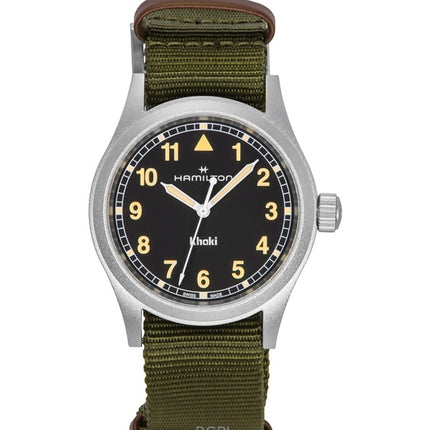 Hamilton Khaki Field Textile Strap Black Dial Quartz H69401930 Unisex Watch