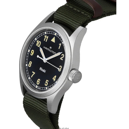 Hamilton Khaki Field Textile Strap Black Dial Quartz H69401930 Unisex Watch