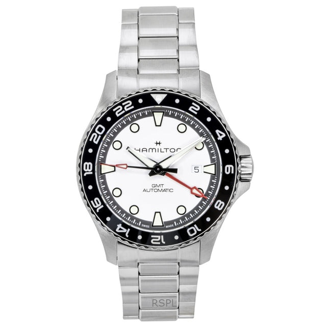 Hamilton Khaki Navy Scuba GMT Stainless Steel Silver Dial Automatic Diver's H82555150 300M Men's Watch