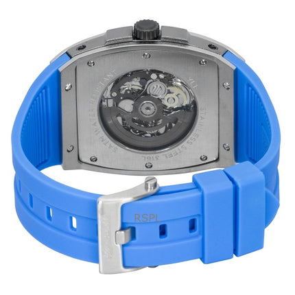 Ingersoll The Challenger Polyurethane Strap Blue Skeleton Dial Automatic I12308 Men's Watch