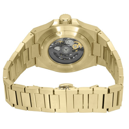Ingersoll The Baller Gold Tone Stainless Steel Black Skeleton Dial Automatic I15001 Men's Watch