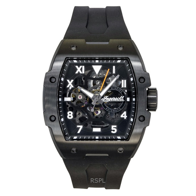 Ingersoll The Play Polyurethane Strap Black Skeleton Dial Automatic I15302 Men's Watch