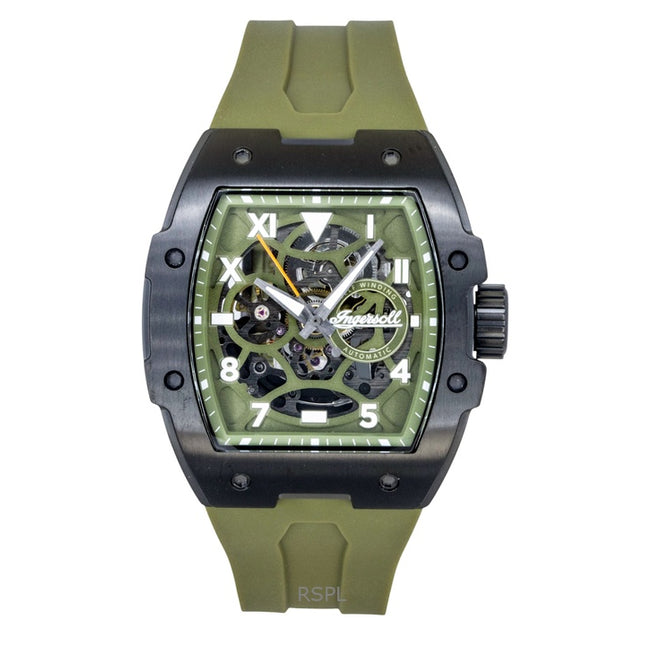 Ingersoll The Play Polyurethane Strap Green Skeleton Dial Automatic I15303 Men's Watch