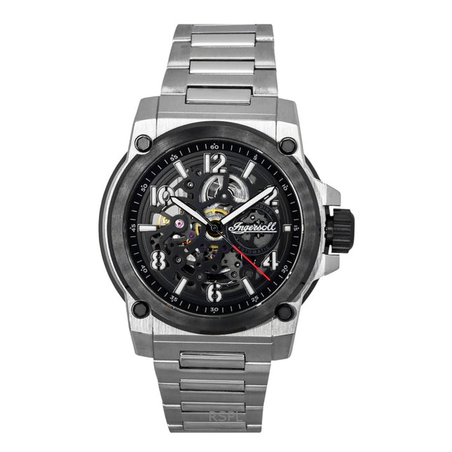 Ingersoll The Anvil Stainless Steel Black Skeleton Dial Automatic I16601 Men's Watch