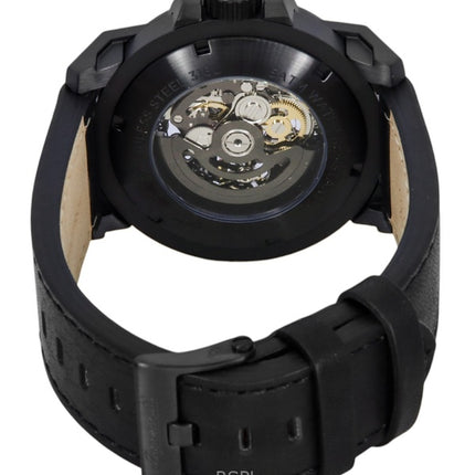 Ingersoll The Anvil Leather Strap Black Skeleton Dial Automatic I16602 Men's Watch