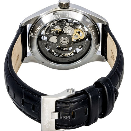 Ingersoll The Maverick Leather Strap Black Skeleton Dial Automatic I17401 Men's Watch