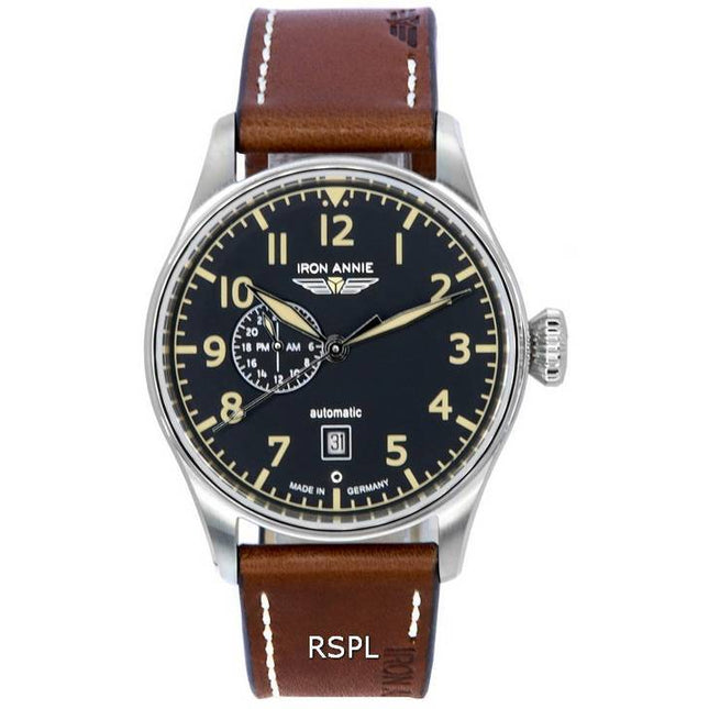 Iron Annie Cockpit Flight Control Black Dial Automatic 51682 Mens Watch