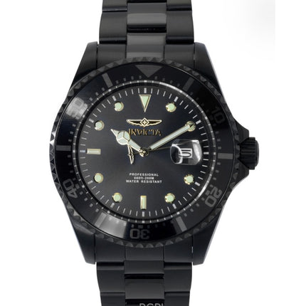 Invicta Pro Diver Zager Exclusive Stainless Steel Black Dial Quartz 23402 200M Men's Watch