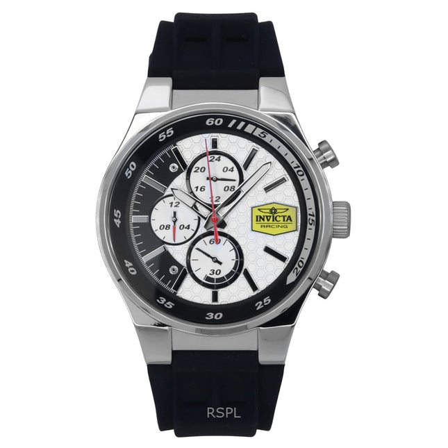 Invicta Racing Chronograph Silicone Strap White Dial Quartz 47736 Men's Watch