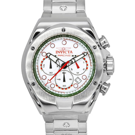 Invicta Racing Chronograph Stainless Steel White Dial Quartz 47746 Men's Watch