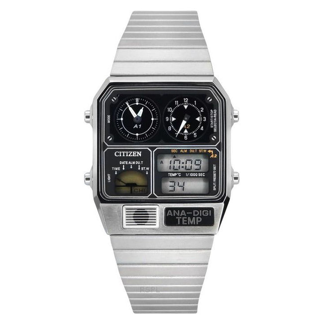 Citizen Reproduction Model Analog Digital Chronograph Stainless Steel Black Dial Quartz JG2101-78E Men's Watch