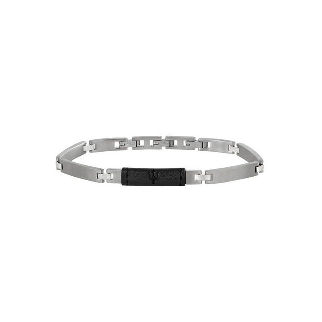 Maserati Jewels Leather And Stainless Steel JM218AMD04 Bracelet For Men