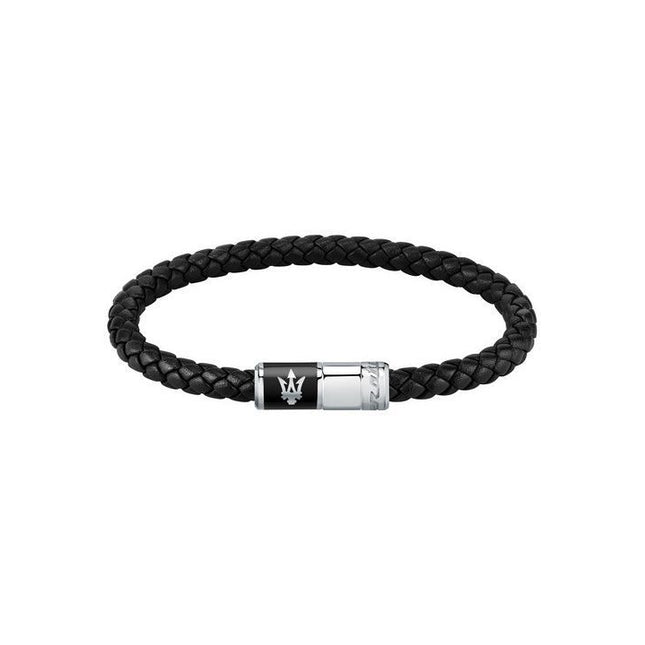 Maserati Jewels Recycled Leather And Stainless Steel Bracelet JM222AVE07 For Men