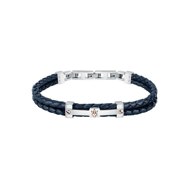Maserati Jewels Recycled Leather And Stainless Steel Bracelet JM422AVE10 For Men