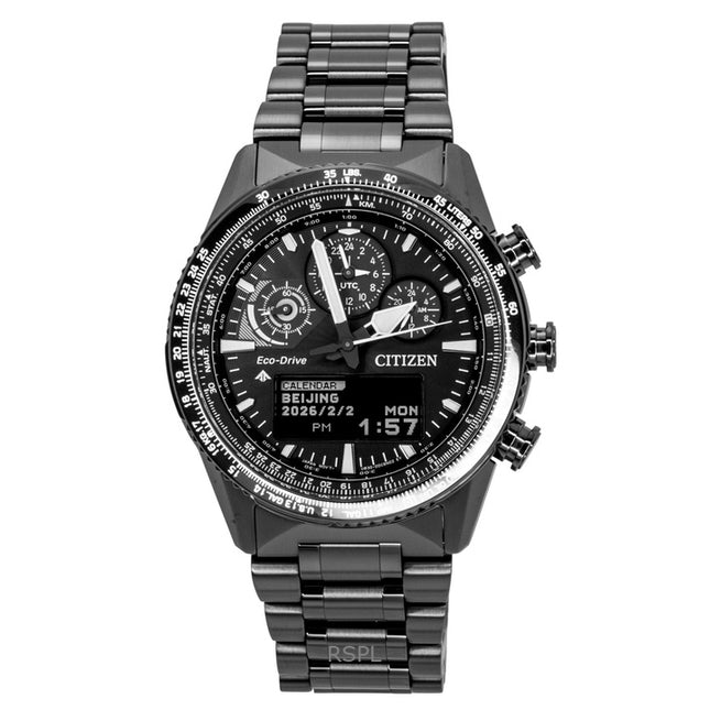 Citizen Promaster Skyhawk U830 Chronograph Black Dial Eco-Drive Diver's JV2005-58E 200M Men's Watch