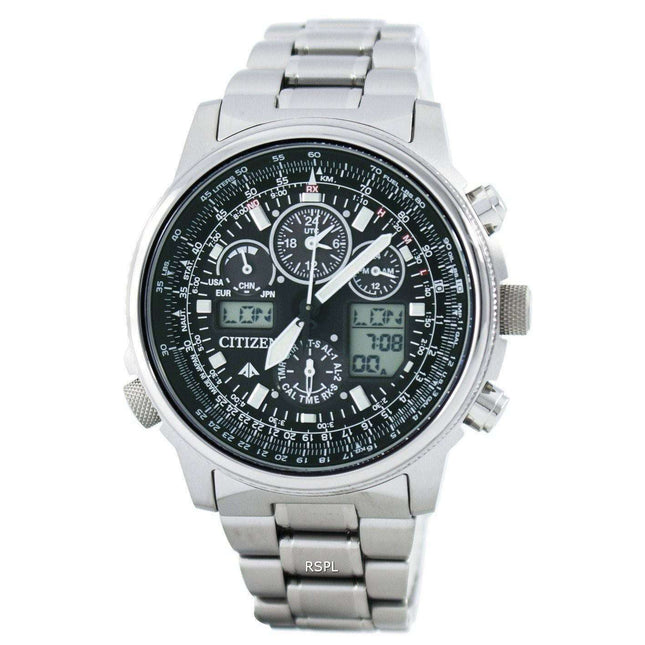 Citizen Promaster Sky Pilot Titanium Eco-Drive Radio Controlled World Time JY8020-52E Men's Watch
