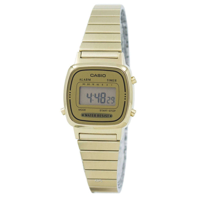 Casio Digital Stainless Steel Alarm Timer LA670WGA-9DF LA670WGA-9 Womens Watch