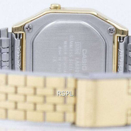 Casio Digital Quartz Stainless Steel Illuminator LA680WGA-1BDF LA680WGA-1B Womens Watch