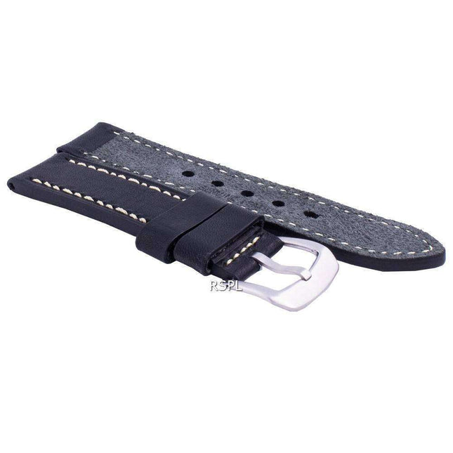 Ratio LS16 Black Leather Watch Strap 22mm