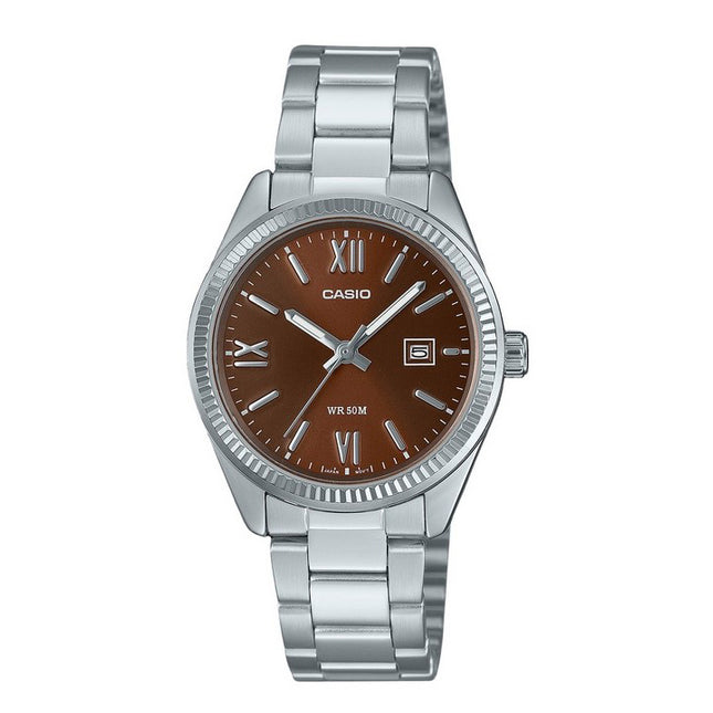 Casio Standard Analog Stainless Steel Brown Dial Quartz LTP-1302DD-5AV Women's Watch