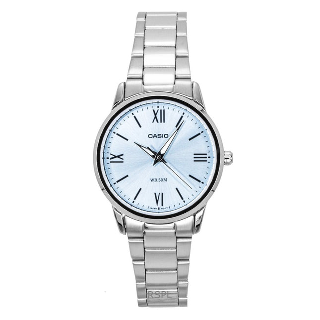 Casio Analog Stainless Steel Mint Blue Dial Quartz LTP-1303DD-2AV Women's Watch