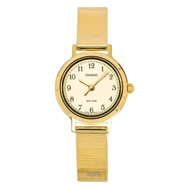 Casio Standard Analog Gold Tone Stainless Steel Cream Dial Quartz LTP-B170G-9BV Women's Watch