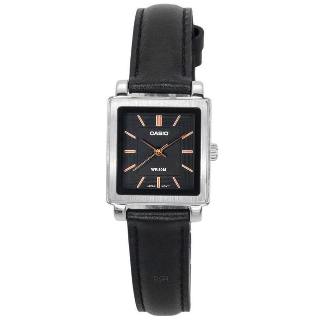 Casio Standard Analog Leather Strap Black Dial Quartz LTP-E176L-1A Women's Watch