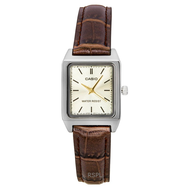 Casio Standard Analog Leather Strap Ivory Dial Quartz LTP-V007L-9E Women's Watch