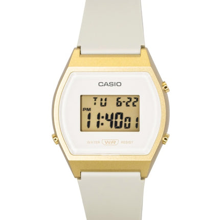 Casio Digital Resin Strap Cream Dial Quartz LW-204-9A Unisex Watch