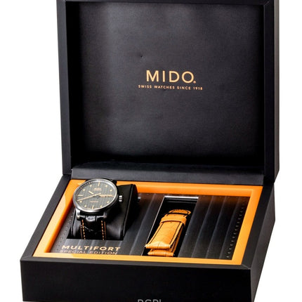 Mido Multifort Special Edition Leather Strap Black Dial Automatic M005.430.36.051.80 100M Men's Watch With Extra Strap
