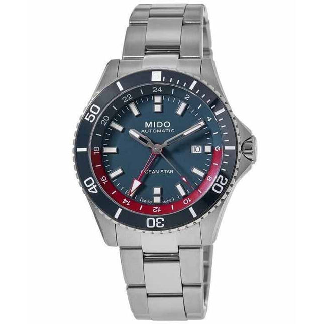 Mido Ocean Star GMT Special Edition Blue Dial Automatic Diver's M026.629.11.041.00 200M Men's Watch With Extra Strap