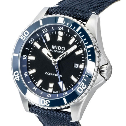 Mido Ocean Star GMT Fabric Strap Black Dial Automatic Diver's M026.629.17.051.00 200M Men's Watch