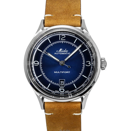 Mido Multifort Patrimony Leather Strap Blue Dial Automatic M040.407.16.040.00 Men's Watch