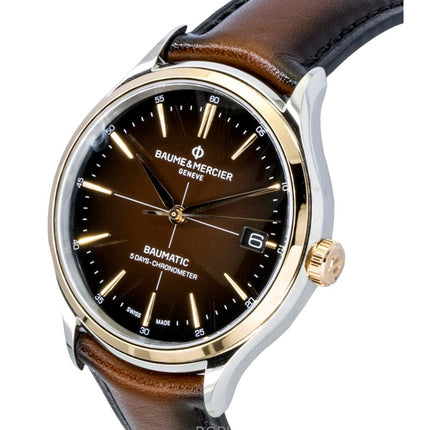 Baume & Mercier Clifton Leather Strap Brown Dial Automatic M0A10713 Men's Watch