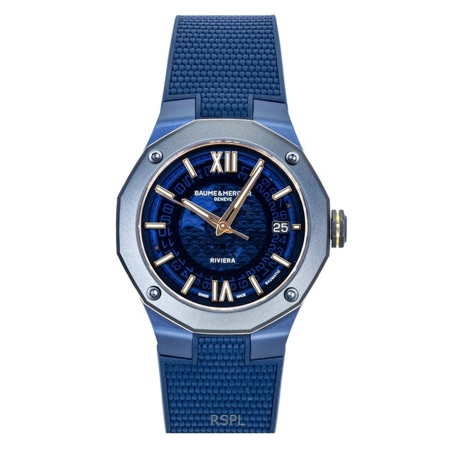 Baume & Mercier Riviera Rubber Strap Blue Dial Automatic M0A10769 100M Men's Watch