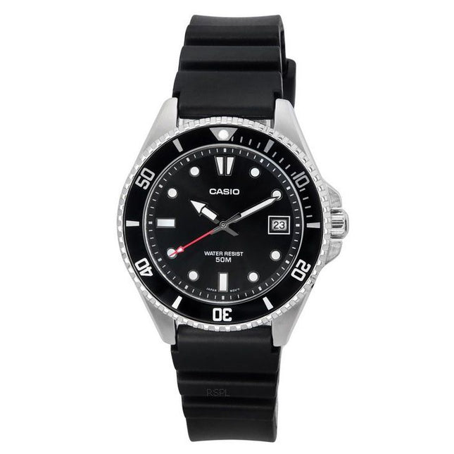 Casio Standard Analog Resin Strap Black Dial Quartz MDV-10-1A1 Mens Watch
