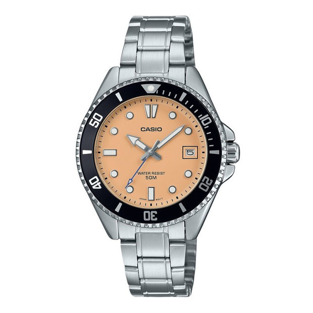 Casio Standard Analog Stainless Steel Salmon Dial Quartz MDV-10D-4A2V Men's Watch