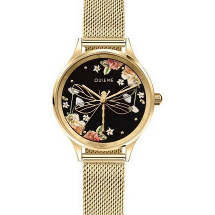 Oui  Me Bichette Black Dial Gold Tone Stainless Steel Quartz ME010178 Womens Watch