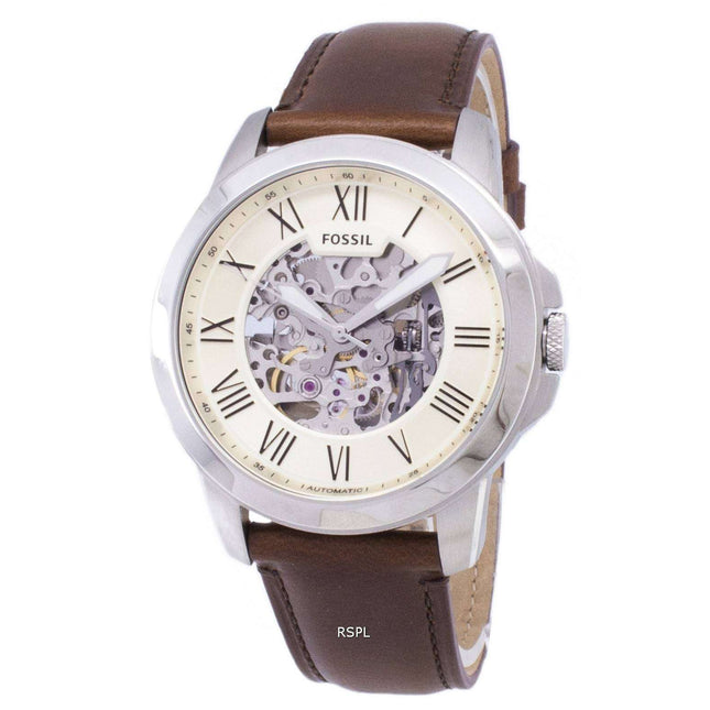 Fossil Grant Automatic Beige Skeleton Dial ME3099 Mens Watch