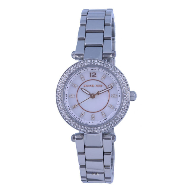 Michael Kors Mini Parker Crystal Accents Silver Dial Quartz MK6932 Womens Watch