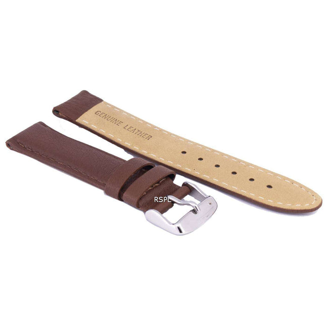 Dark Brown Ratio Brand Leather Watch Strap 20mm