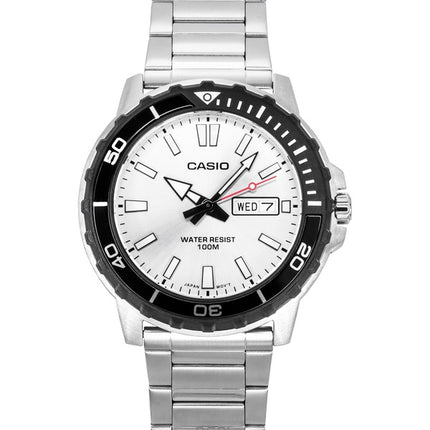 Casio Standard Analog Stainless Steel Silver Dial Quartz MTD-125D-7AV 100M Men's Watch
